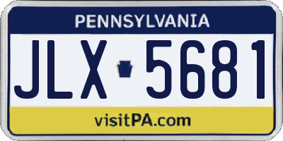 PA license plate JLX5681