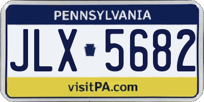 PA license plate JLX5682