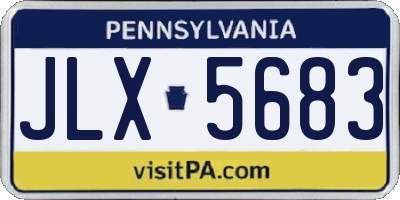 PA license plate JLX5683
