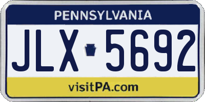 PA license plate JLX5692
