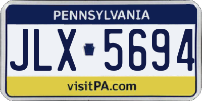 PA license plate JLX5694