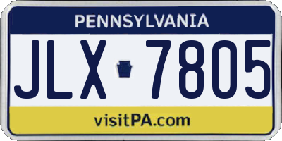 PA license plate JLX7805