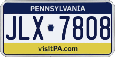 PA license plate JLX7808