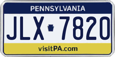 PA license plate JLX7820