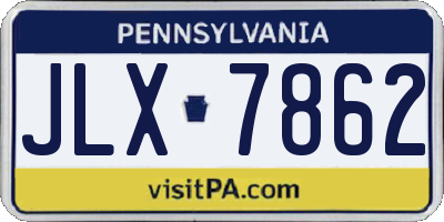 PA license plate JLX7862