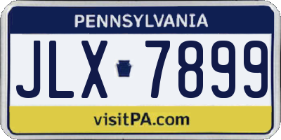PA license plate JLX7899