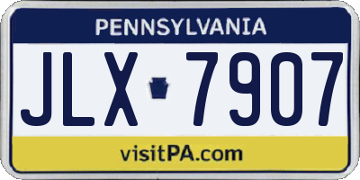 PA license plate JLX7907