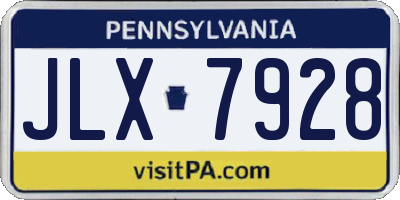 PA license plate JLX7928