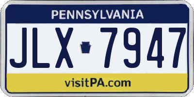 PA license plate JLX7947
