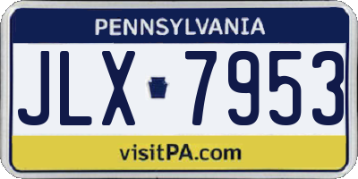 PA license plate JLX7953