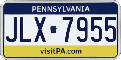 PA license plate JLX7955
