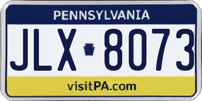 PA license plate JLX8073