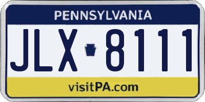 PA license plate JLX8111