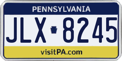 PA license plate JLX8245