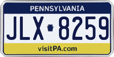 PA license plate JLX8259