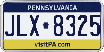 PA license plate JLX8325