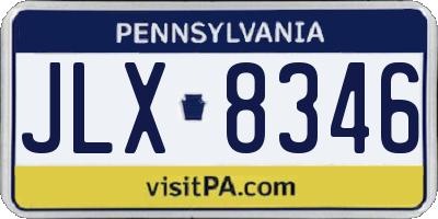 PA license plate JLX8346