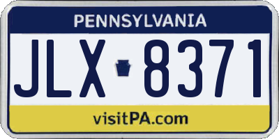 PA license plate JLX8371