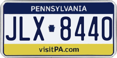 PA license plate JLX8440