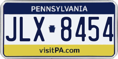 PA license plate JLX8454