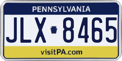 PA license plate JLX8465