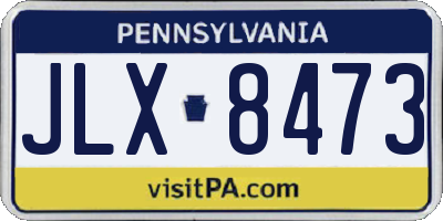 PA license plate JLX8473