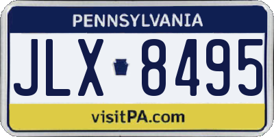 PA license plate JLX8495