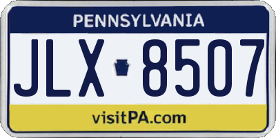 PA license plate JLX8507