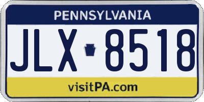 PA license plate JLX8518