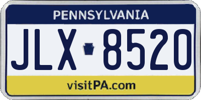 PA license plate JLX8520