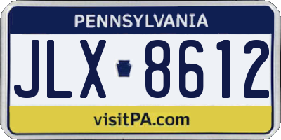 PA license plate JLX8612