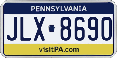 PA license plate JLX8690