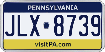 PA license plate JLX8739