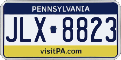 PA license plate JLX8823