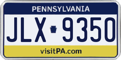 PA license plate JLX9350