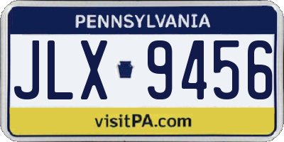 PA license plate JLX9456
