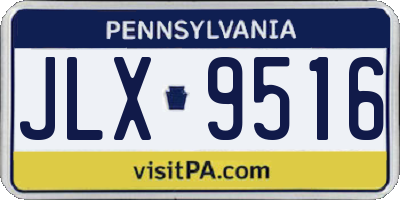 PA license plate JLX9516