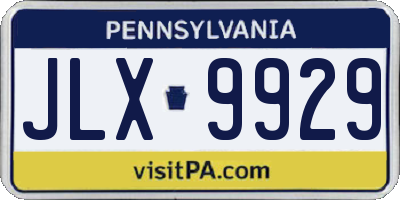 PA license plate JLX9929