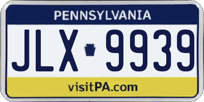 PA license plate JLX9939