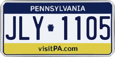 PA license plate JLY1105