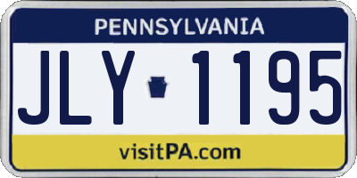 PA license plate JLY1195