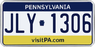 PA license plate JLY1306