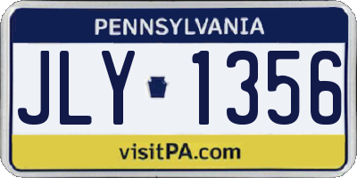 PA license plate JLY1356