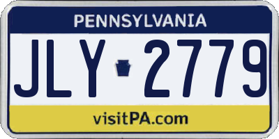 PA license plate JLY2779