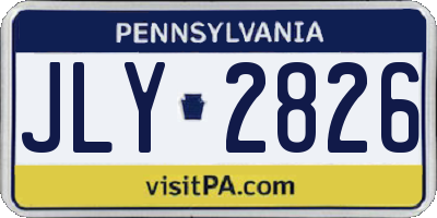 PA license plate JLY2826