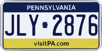 PA license plate JLY2876