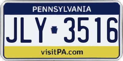 PA license plate JLY3516