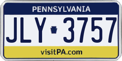 PA license plate JLY3757