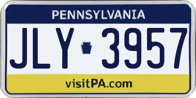 PA license plate JLY3957