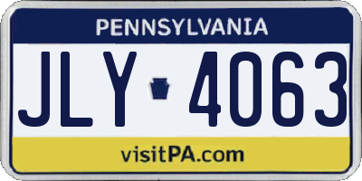 PA license plate JLY4063